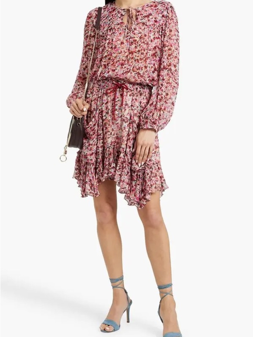 Marant Étoile Daytonea Blouse & Sornel Ruffled Shorts Set Raspberry Ecru